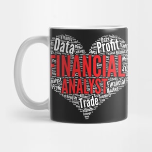 Financial Analyst Heart Shape Word Cloud Design graphic Mug